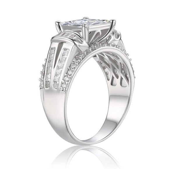 ▶Gorgeous Square CZ Princess Cut Trendy Engagement/Wedding Ring, K989